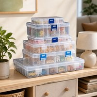 Boîte en plastique PP transparente avec 8, 10, 15, 24 ou 36 compartiments, avec loquet et trou de suspension, pour bonbons, aliments ou cadeaux