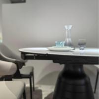 Ensemble de table à manger en marbre naturel de luxe avec 10 chaises - Design minimaliste italien moderne, meubles pour la maison, pour hôtel/villa, petits espaces
