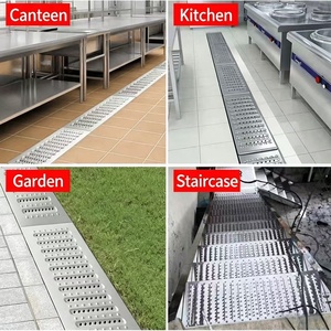 Grille de drainage en acier inoxydable personnalisable pour caniveaux et couvertures de tranchées, idéale pour cuisines commerciales et espaces publics - Product Image 5