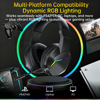 Casque de jeu filaire avec microphone à réduction de bruit, éclairage RGB dynamique pour PC/PS4/Xbox