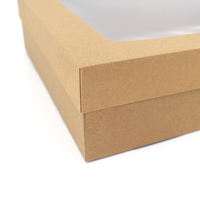 Boîtes d'emballage de gâteaux en papier Kraft, 8, 10, 12, 14 pouces, Logo personnalisé avec couvercle transparent, boîte à gâteaux de mariage, boîte à beignets, vente en gros