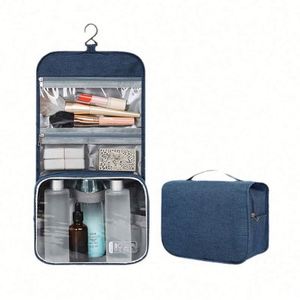Nouvelle trousse de toilette de voyage 2025 pour la fête des pères, avec fermeture éclair, en PVC imperméable et tissu Oxford, à suspendre, avec crochet - Product Image 1