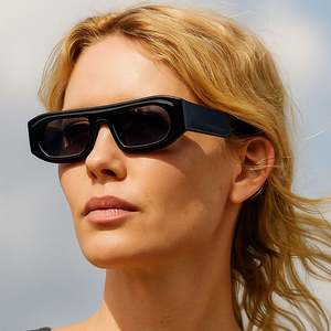 Gafas de Sol Personalizadas con Logotipo, Diseño Vintage 2025, Doble Color, Polígono, UV400, Montura Pequeña, Rectangulares, para Mujer - Product Image 4