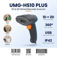 Lecteur de codes-barres 2D QR Code UMG-HS10 PLUS, plug-and-play, USB, portable, pour les caissiers des petites boutiques de détail