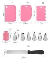 Kit de décoration de gâteaux 12 pièces en acier inoxydable, accessoires de pâtisserie écologiques non toxiques en PP de qualité alimentaire, spatule droite de 10,6 pouces 3