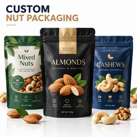Op maat bedrukte hersluitbare vochtbestendige food grade snackzakken van plastic voor noten (amandelen, cashewnoten) met ritssluiting, OEM