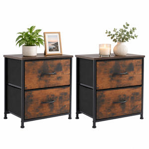 Cómoda Moderna al por Mayor con Cajones, Armario de Almacenamiento para Dormitorio con Estructura Metálica y Tapa de Madera para Sala de Estar/Hogar - Product Image 3