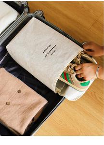 Bolsa de Almacenamiento de Zapatos de Viaje Portátil y Duradera de Tela de Lino y Algodón, Diseño Moderno para Muebles del Hogar, Sala de Estar, Baño, Dormitorio, Estampada - Product Image 3