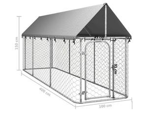 Grand enclos pour chien en métal galvanisé pour l'extérieur, cage robuste, parc pour animaux, clôture d'exercice avec toit/porte 3x3x2.3M - Product Image 6