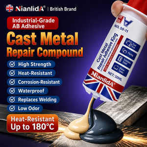 Nianlida - <span class=keywords><strong>Pasta</strong></span> de Reparación Epóxica Metálica de 80 g, Adhesivo Epóxico para Unir Acero <span class=keywords><strong>y</strong></span> Hierro, Resistente al Agua, Sin Solventes, Resistente a la Corrosión - Product Image 1