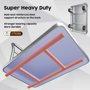 Kolay saklama için 360 derece döner tekerlekler ağır Platform kamyon düz hareketli sepeti el kamyon çelik itme sepeti <span class=keywords><strong>Dolly</strong></span> - Product Image 3