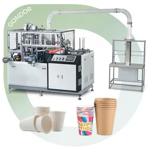 Koffie Kleine Gebruikte Grond Speciale Water Pe Plc Pmc Semi-Vorm Papier Cup Machine Voor Ultrasoon Systeem