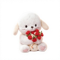 Peluche Chiot Rose Saint-Valentin Catch Fun 520 en Polyester et Coton PP, Adorable Poupée Unisexe, Cadeau Idéal pour Meilleur Ami