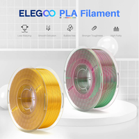 Filament d'imprimante 3D ELEGOO PLA Silk 1,75 mm 1 kg, finition soyeuse, lustre métallique, faible rétrécissement, bobine en carton écologique, impression FDM