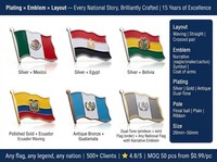 Épinglette en émail dur personnalisée avec drapeau national du Mexique, badge souvenir touristique avec drapeau de l'aigle mexicain