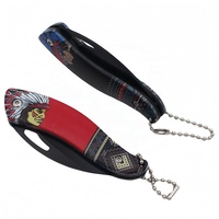 Klassieke Zwarte Coating Vouwmes Klein Pakketmes 3D Geprint ABS Handvat Kampeer Cadeau Sleutelhanger EDC Zakmes