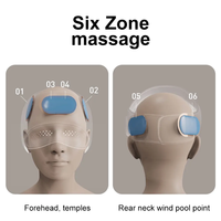 Masseur de tête sans fil rechargeable, utilisant la pression pneumatique et la fonction de chauffage infrarouge pour apaiser toute la tête et la zone des yeux