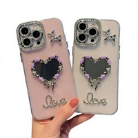Coque de téléphone antichoc en TPU avec motif perforé et support pour iPhone 17 Pro Max/15 Pro/13 Pro