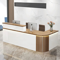 Bureau de réception moderne de luxe en bois blanc, idéal pour les bureaux commerciaux et les supermarchés - Offre spéciale