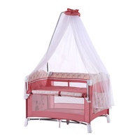 Parc de jeu pour bébé en métal, norme européenne, très populaire, portable, pour enfants de 0 à 3 ans, lit de voyage pour salon et hôtel