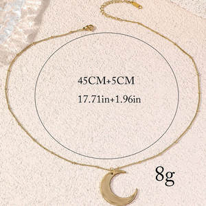 Collar de <span class=keywords><strong>Luna</strong></span> Creciente Chapado en Oro de 18k, Acero Inoxidable, Resistente al Agua y al Deslustre, con Logotipo Personalizado para Mujer - Product Image 2