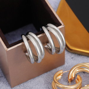 Orecchini Geometrici a Strati per Donne, Gioielli Pendenti Moderni e Vistosi - Product Image 2