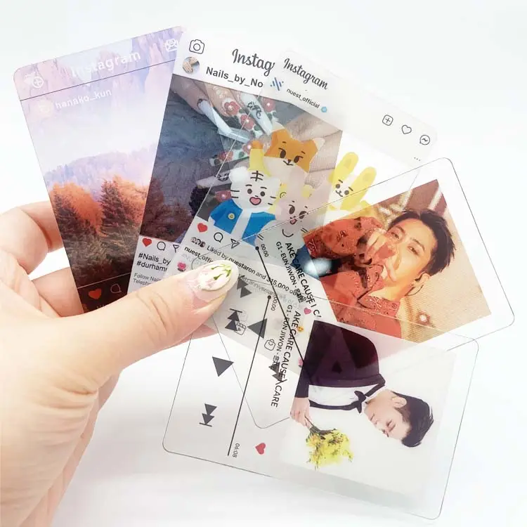 Instagram Custom Fans Supporting Collection K-pop Instagram Plastic Waterproof Glossy Transparent Photo Card