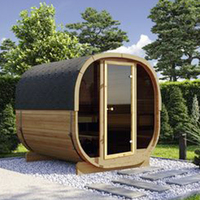 Sauna commercial extérieur moderne pour 6 personnes, design cube, électrique, à vapeur, à bois, sec, 15KW, en bois massif de pruche