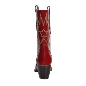 Molhado kiss botas de cowboy, botas femininas pretas, brancas e vermelhas, bordados, botas de dedo do pé, 2023 - Product Image 6