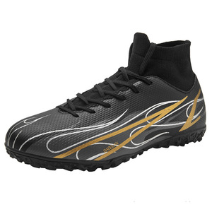 Chaussures de football professionnelles bleues à tige haute pour hommes, crampons FG, vente en gros, chaussures de sport personnalisées pour l'entraînement et les matchs internationaux - Product Image 3