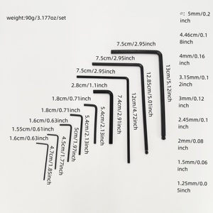 Kit de plaques de réglage hexagonales longues en forme de L pour guitare, 9 pièces, styles à bille et sans bille, accessoires et outils de <span class=keywords><strong>quincaillerie</strong></span> pour guitare - Product Image 5