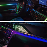 Lámpara LED de ambiente premium compatible con BMW F30 de distancia entre ejes corta, con textura de fibra de carbono, luz para el tablero de puerta, Plug and Play.