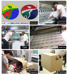 Bolsa de ropa con parche de cara sonriente lista para enviar al por mayor, parches de PVC bordados con gancho y bucle - Product Image 2