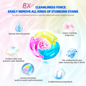 Capsules de <span class=keywords><strong>lessive</strong></span> jetables 4 en 1 avec perles de <span class=keywords><strong>parfum</strong></span>, éliminent les odeurs, les taches de sang, détergent antibactérien - Product Image 4