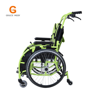 كرسي متحرك قابل للطي من سبائك الألومنيوم الملون مع مسند ظهر للأطفال - Product Image 5