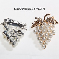 Bros mewah bros bunga kristal wanita pin bros grosir untuk buket pernikahan DIY