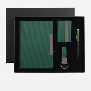 Geschäftliche Werbegeschenkbox-Set Notizbuch Kartenbox Schlüsselanhänger Stift PU-Leder Siebdruck Personalisierung <span class=keywords><strong>MNQ</strong></span> - Product Image 1