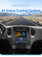 CARUPEZ - Radio de Coche Android con Pantalla IPS de 9.7 Pulgadas, GPS, DSP, Estilo Tesla Vertical, Unidad Principal de Navegación para Jeep Durango 2014-2020 (Aire Acondicionado Automático)