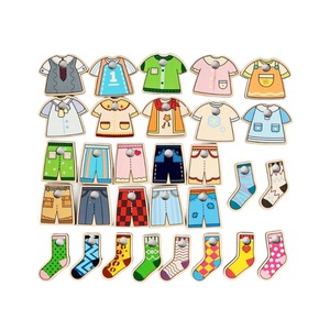 Niños Educación Temprana Diversión Ropa colgante Forma de juguete Color Ropa de madera cognitiva Juguete a juego Niños Juguetes educativos de madera - Product Image 5