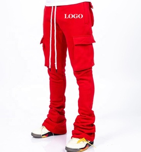 Mode cordon pile hommes pantalons <span class=keywords><strong>Baggy</strong></span> Streetwear Cargo <span class=keywords><strong>Hip</strong></span> <span class=keywords><strong>Hop</strong></span> Style hommes Fit Skinny empilé pantalon <span class=keywords><strong>Jogging</strong></span> logo personnalisé - Product Image 3