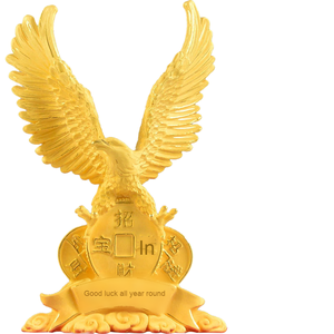Grand <span class=keywords><strong>Ambition</strong></span> Or 24K Aigle Ornement Bureau Richesse Décoration Résine Artisanat Modèle Peng Spreading Wings Art pour Ouverture d'Entreprise - Product Image 2