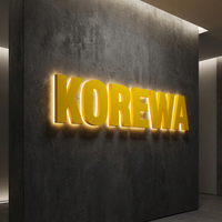 Enseigne personnalisée en acier inoxydable avec logo LED rétroéclairé 3D, étanche IP65, Daco Sign pour la décoration de restaurants, bars, salons, hôpitaux