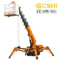Mini-grue araignée compacte 3 tonnes, double alimentation diesel/électrique, flèche télescopique, levage à 360° avec nacelle, certifiée CE