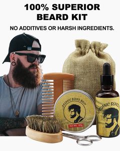 Kit per la Cura della <span class=keywords><strong>Barba</strong></span> da Uomo con Logo Personalizzato, Set di Olio e Balsamo Idratante per <span class=keywords><strong>Barba</strong></span> Biologico - Product Image 2