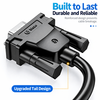 Kabel VGA Biaze Male to Male 1080P 60Hz 3+9 Inti Tembaga PVC Braid dengan Cincin Magnetik untuk Monitor PC Proyektor