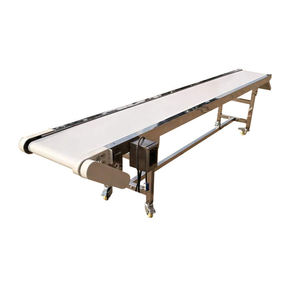 Factory Price Custom Made Different Length Portable <strong>Flat</strong> White PU Silicone <strong>Belt</strong> <strong>Conveyor</strong> Machine for Workshop - Product Image 1