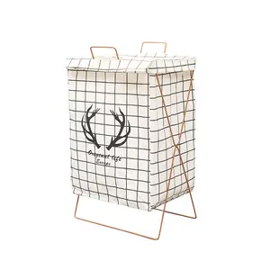 Melhor Preço Clothes Storage Bag Non-woven Fabrics Lavanderia Hamper para Banheiro Dobrável CLASSIC Storage Basket Clothing Organizer