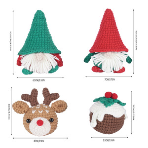 New Christmas Themed Crochet Stuffed Animals <b>Kit</b> for <b>Beginners</b> Kids' Gifts Needle Creations Yarn - Product Image 3