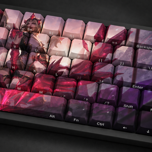 Claviers personnalisés DIY LOL CRYSTALIS <span class=keywords><strong>MOTUS</strong></span> ASHE 68 touches, touches en PBT imprimées latéralement, sublimation par transfert de colorant, profil Cherry, clavier mécanique - Product Image 5