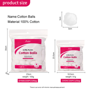 LMLTOP Palline <span class=keywords><strong>di</strong></span> <span class=keywords><strong>Cotone</strong></span> Sterili, Sgrassate, Morbide e Soffici, Monouso per Pulizia Ferite, Disinfezione Cutanea con Iodoforo, Uso Domestico, Emostatiche, Asciutte - Product Image 2